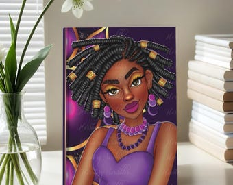 Black Woman Empowerment Journal: Self-Love Art, Lined Hardcover Notebook