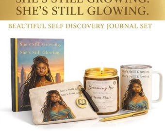 Self Discovery Journal Set – Guided Prompts, Candle, Mug, Pouch