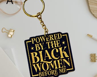 Empowering Acrylic Keychains for Black Women | Inspirational Quote Bag Charms | Self-Love Accessories | HERSTORY Scribbles Affirmation Gift