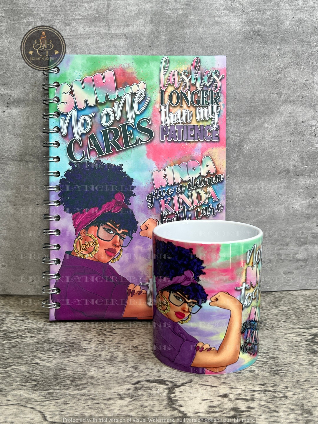 Afro Lady Mug and Journal Set Etsy