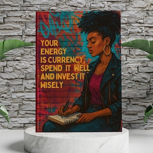 Black Woman Art Journal: Handmade Lined Hardcover Notebook