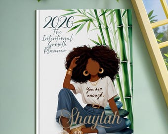 2026 Growth Planner for Black Women. Intentional Daily Planner. Self Improvement & Goal Setting Journal