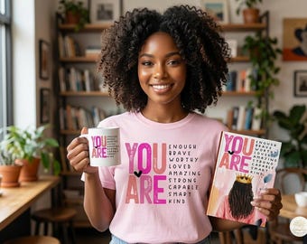 YOU ARE Self-Love Gift Set, Journal, Mug, Tote, Candle, Spa Essentials