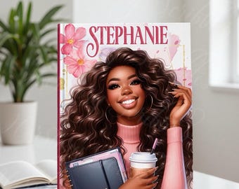 Personalized 2026 Monthly Black Woman Planner. Afrocentric Floral Agenda for African American Women. Custom Organizer. Planner Gift