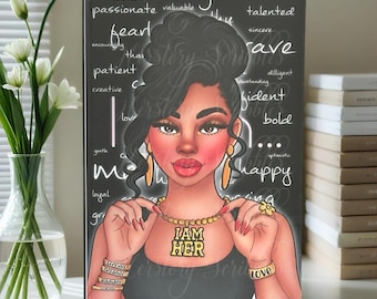 Empowerment Journal for Black Women.  Affirmation Notebook. Self Love & Confidence Gift | Inspirational Writing Journal