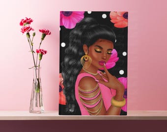 Black Woman Journal: African American Art Hardcover Notebook