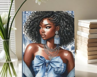 Handmade African American Woman Hardcover Journal: Herstory Scribbles