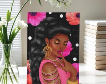 Black Woman Journal: African American Art Hardcover Notebook