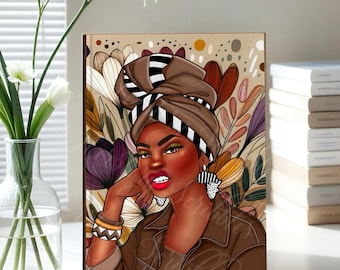 Afrocentric Fashion Journal: Black Woman Art, Empowerment Gift
