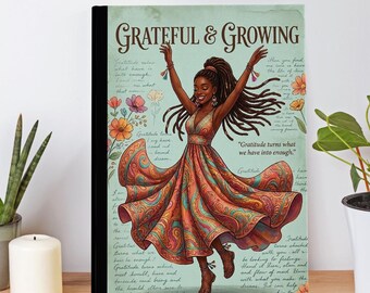 Guided Gratitude Journal for Black Women, Daily Reflection Prompts, Mindfulness and Positivity Gift, Personal Growth Notebook