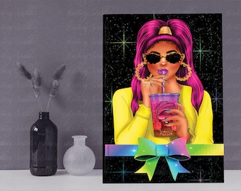 Handmade Black Woman Notebook | African American Journal for Women | Afrocentric Stationery Gift | Melanin Magic Writing Notebook