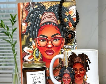 Black Woman Affirmation Gift Set | Journal, Mug, Candle & Charm