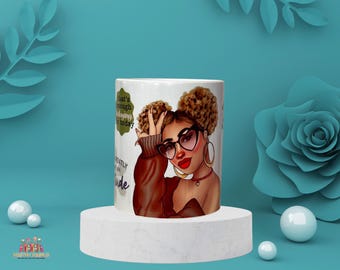 Empowering Afro-American Woman Illustration Coffee Mug