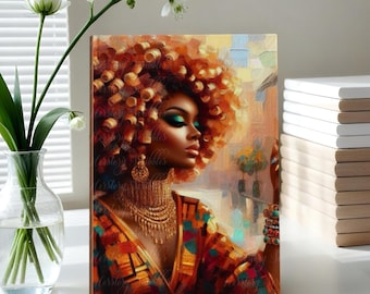 African American Woman Journal: Handmade Hardcover Notebook