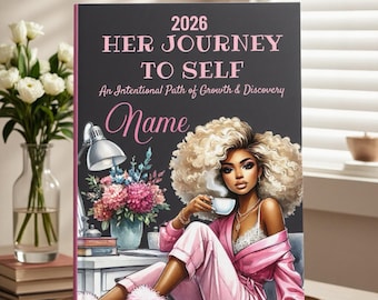 2026 Afrocentric Self Discovery Journal for Black Women. Goal Setting, Self-Care & Intentional Living Hand-Made Hardcover Planner.