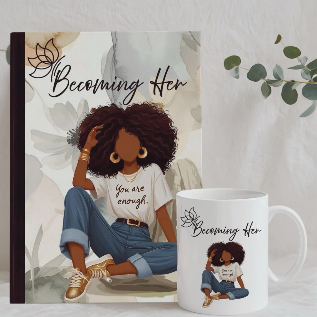 Guided Journal and Mug Gift Set for Women, Becoming Her Mini Self Care ...