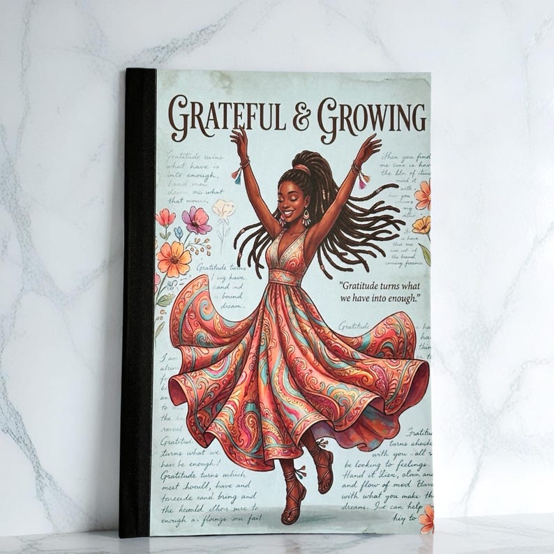 Guided Gratitude Journal for Black Women, Daily Reflection Prompts, Mindfulness and Positivity Gift, Personal Growth Notebook image 9