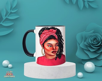 Rhinestone coffee mugs personalized bling mugs bling coffee cup afro bling mugs black woman bling mugs