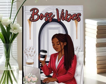 Lined Journal for Black Women – Affirmation Writing Notebook with Hardcover Art Cover- Writing Notebook with Custom Spine-Hardcover Journal