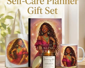 Self-Care Gift Set: Guided Journal, Mug, Candle, Relaxation Box