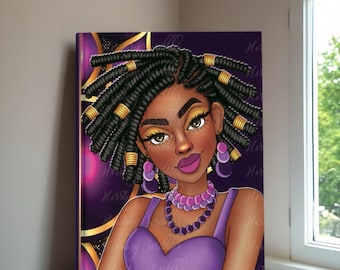 Black Woman Empowerment Journal: Self-Love Art, Lined Hardcover Notebook