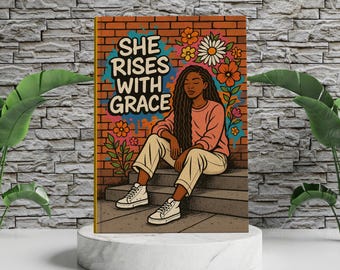 Empowering Black Woman Journal with Monthly Journal Prompts – Handmade Hardcover Self-Care Notebook for Reflection & Growth. Gift for her.