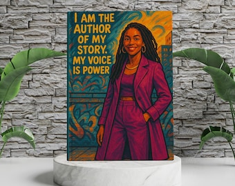 Black Woman Hardcover Journal with Monthly Prompts – Handmade A5 African American Woman Notebook, Empowering Self-Care Gift for Her