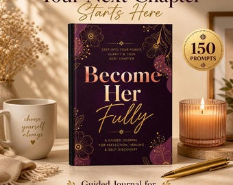 Healing Journal Gift Set for Black Women, Guided Self Discovery Journal and Mug Set with Gold Pen, Reflection Gift Box