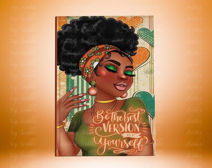 Featured listing image: Black Woman Notebook • Lined Journal for Black Women • HERSTORY Scribbles Writing Notebook • Gift for Her