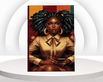 Black Woman Journal – Hardcover Lined Notebook | Self Love Art Cover | African American Stationery | Empowerment Gift for Her
