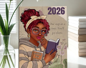 2026 Planner for Black Women. Afrocentric Reading Lover Planner. Weekly & Monthly Organizer. Book Lover Gift.  Dated Planner