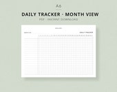 Daily Tracker | A6 Printable Planner - Daily habit tracker, Daily routine, Planner inserts, Mood tracker, Self care tracker, Monthly tracker