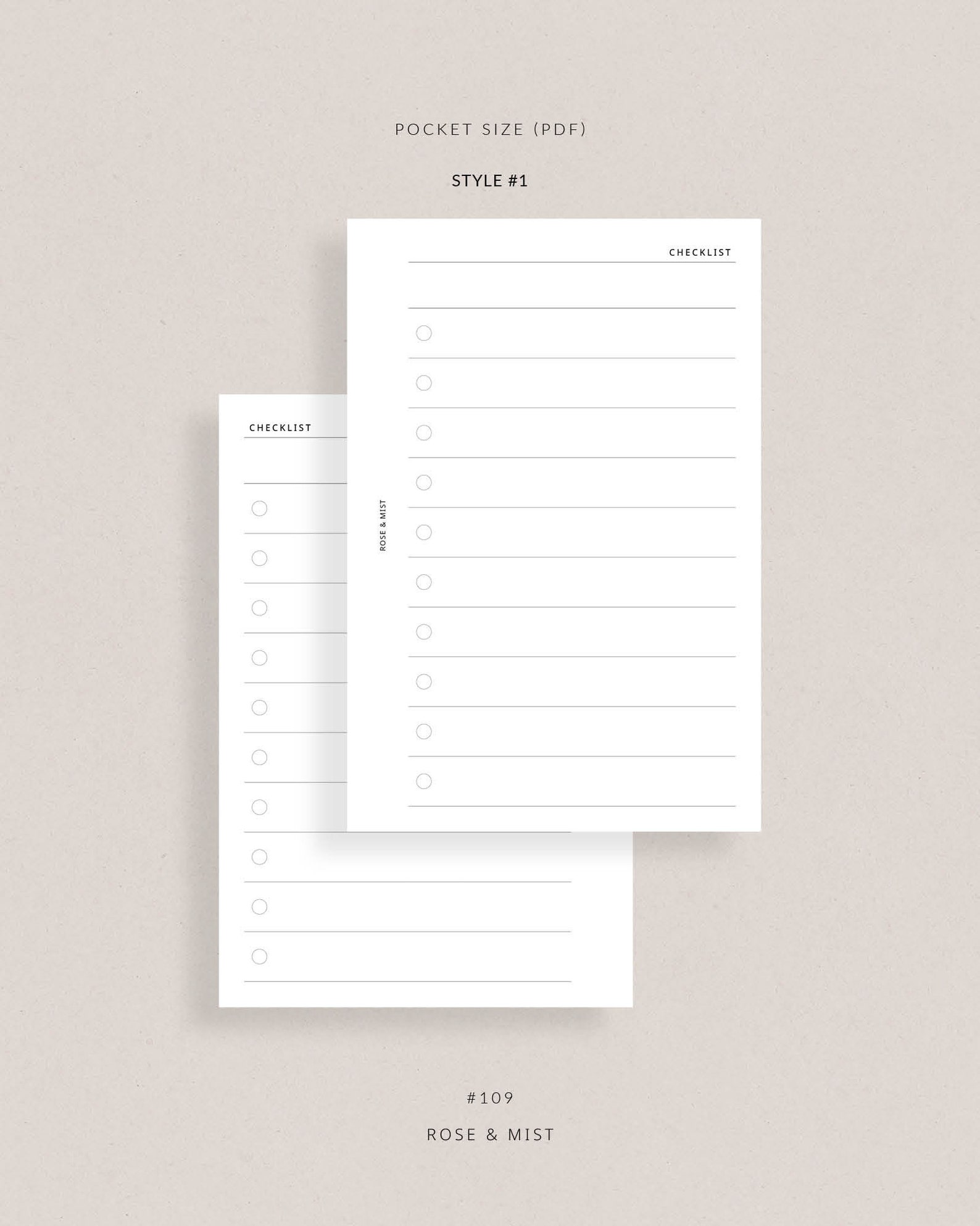 Large Checklist Large Checklists | Pocket Printable Planner - to Do List, Inbox, Brain ...