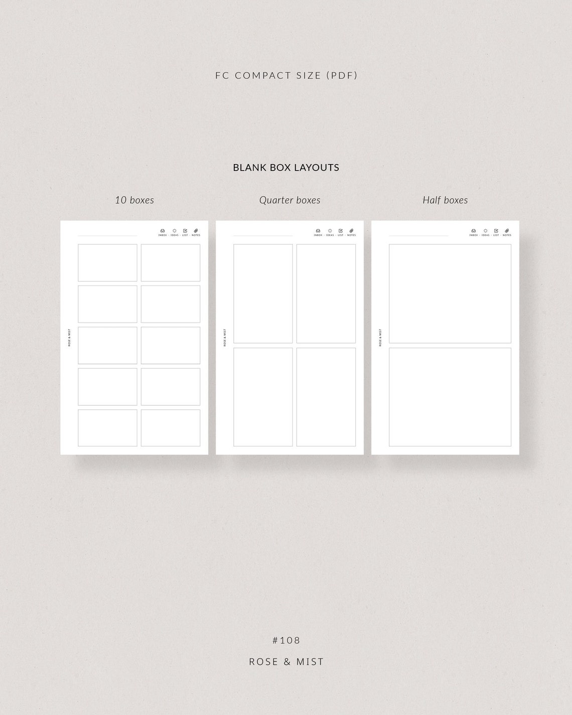 Brain Dump Pages | FC Compact Printable Planner - Inbox, Ideas, to Do ...