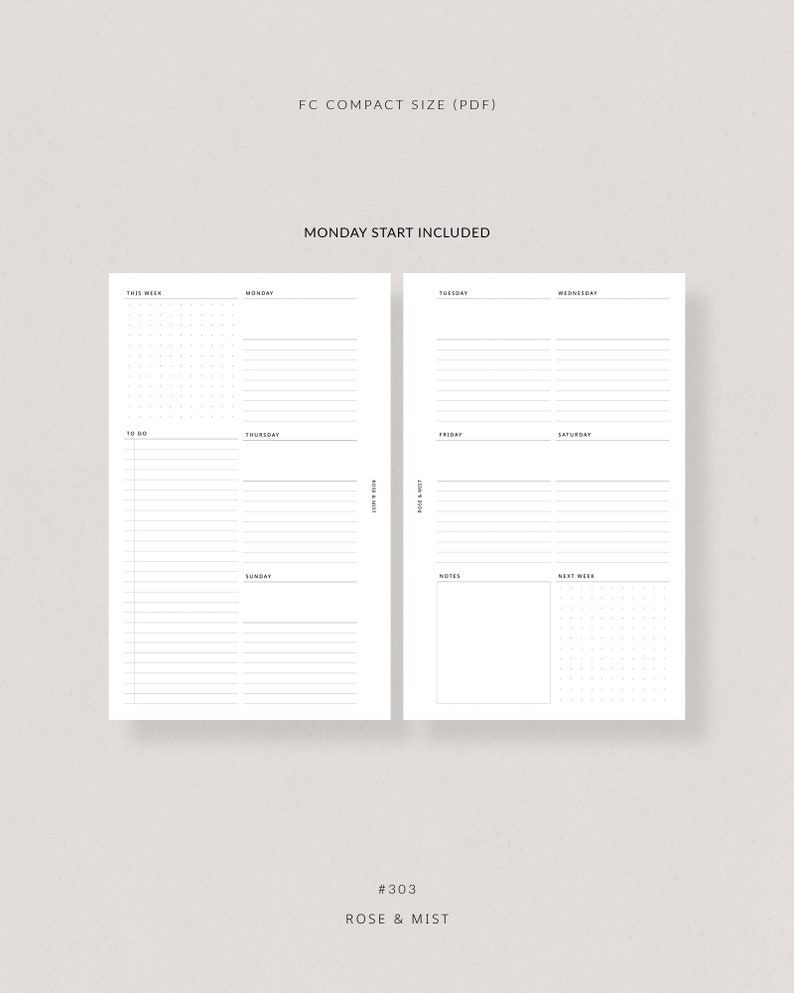 Weekly Planner WO2P FC Compact Printable Planner Franklin Covey Planner