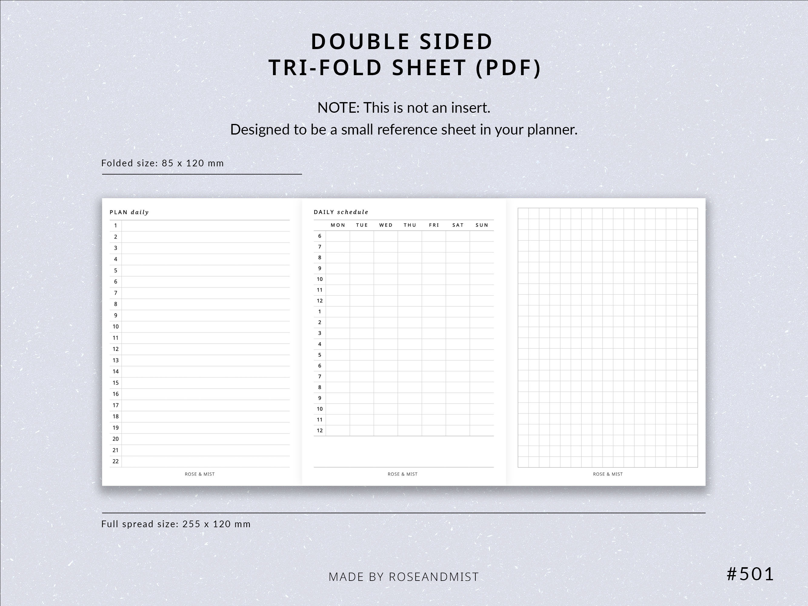 Routine Planner Reference Tri-fold | Planner Printable - Daily Routine ...