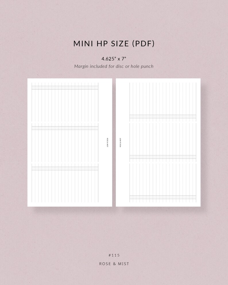 Horizontal Checklist | Mini HP Printable Planner - to Do List, Daily ...