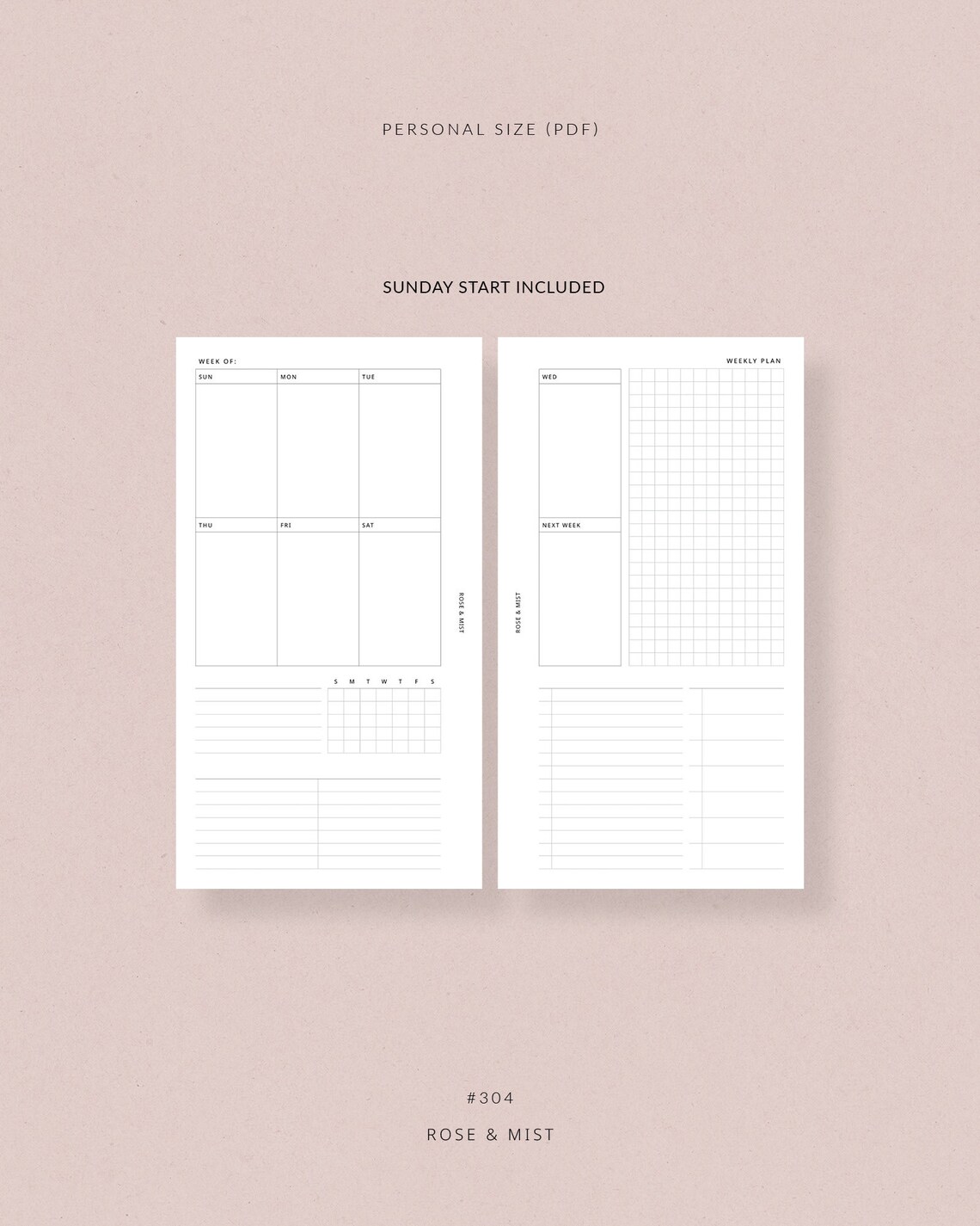 Weekly Planner WO2P Tracker Personal Printable Planner Personal Planner ...