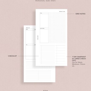 Weekly Planner WO2P + Tracker | Personal Printable Planner - Personal ...
