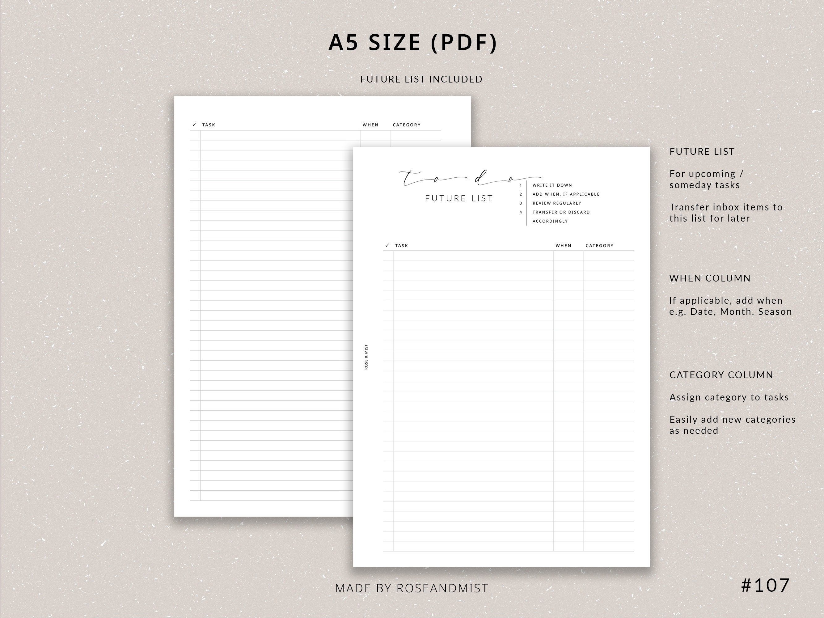 Planner Inbox Notebook Monthly Inbox Bundle | A5 Planner Printable - Inbox Tracker, Inbox ...