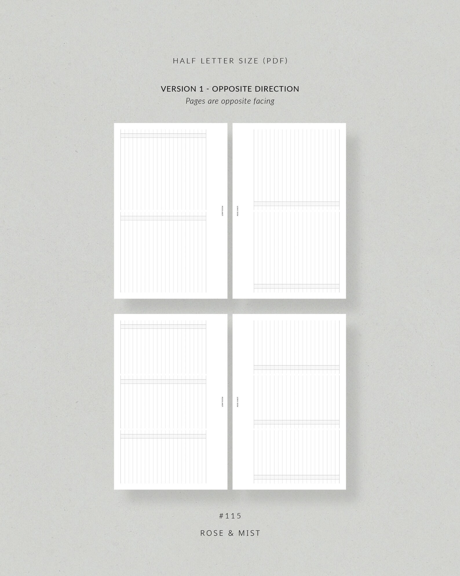 Horizontal Checklist | Half Letter Printable Planner - to Do List ...