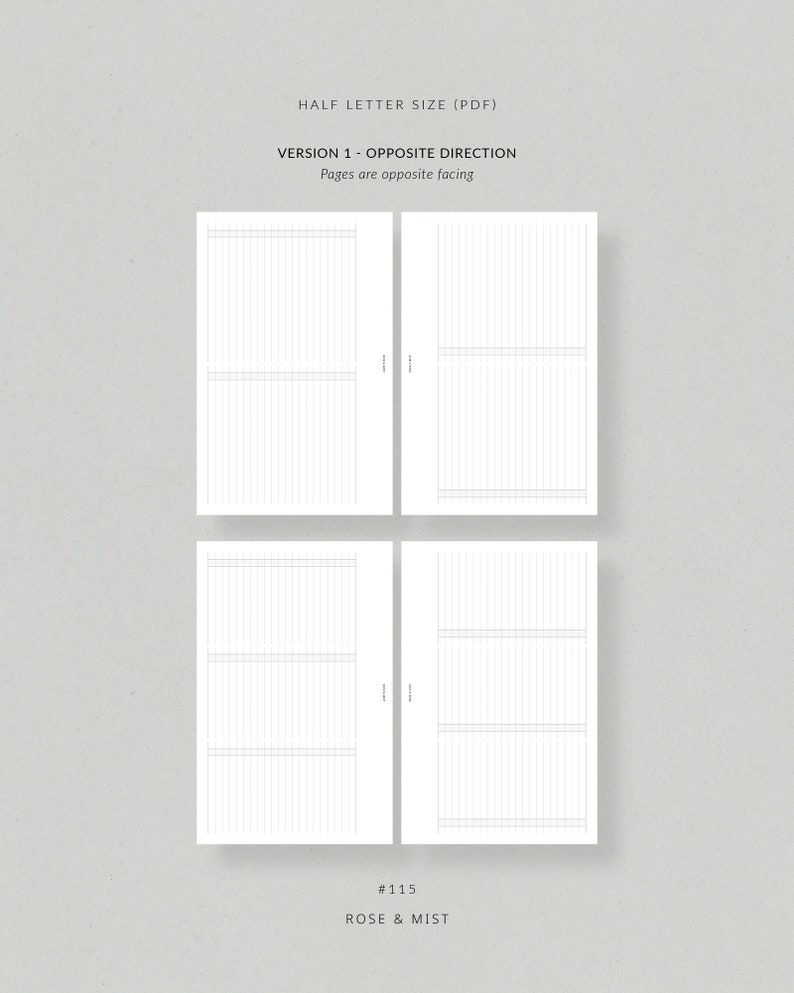Horizontal Checklist | Half Letter Printable Planner - to Do List ...