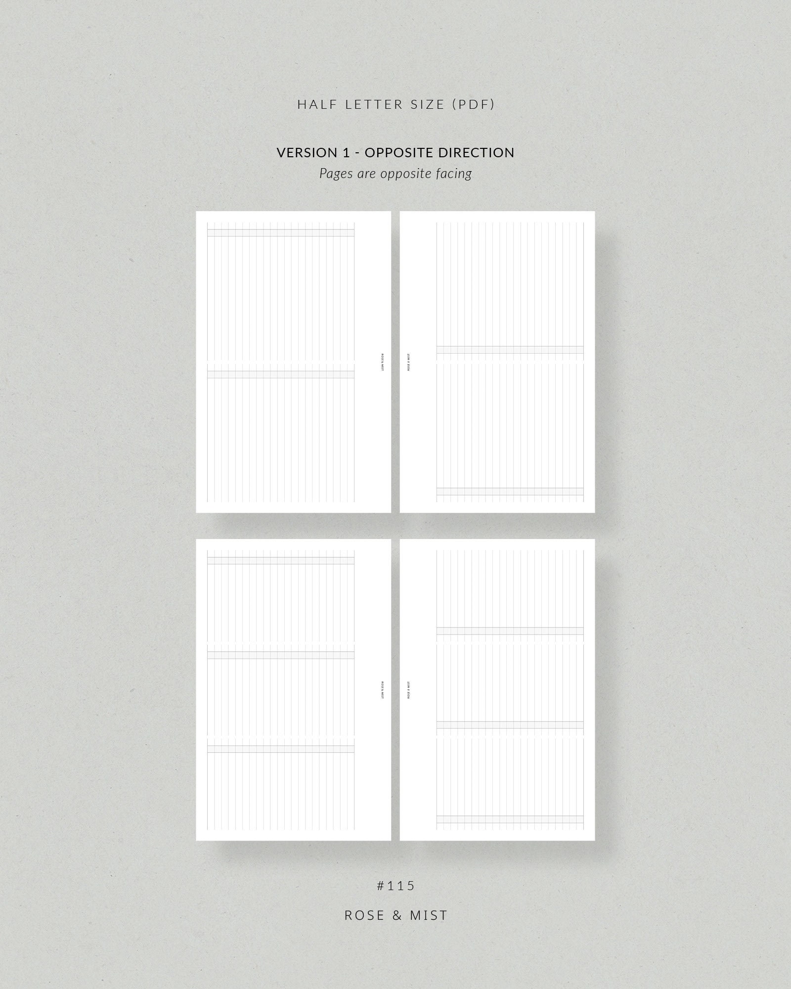 Horizontal Checklist | Half Letter Printable Planner - to Do List ...