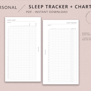 Slaap Tracker + Slaap Grafiek | Personal Printable Planner - Slaaplogboek afdrukbaar, Slaaprecord, Persoonlijke planner inserts, Wellness tracker