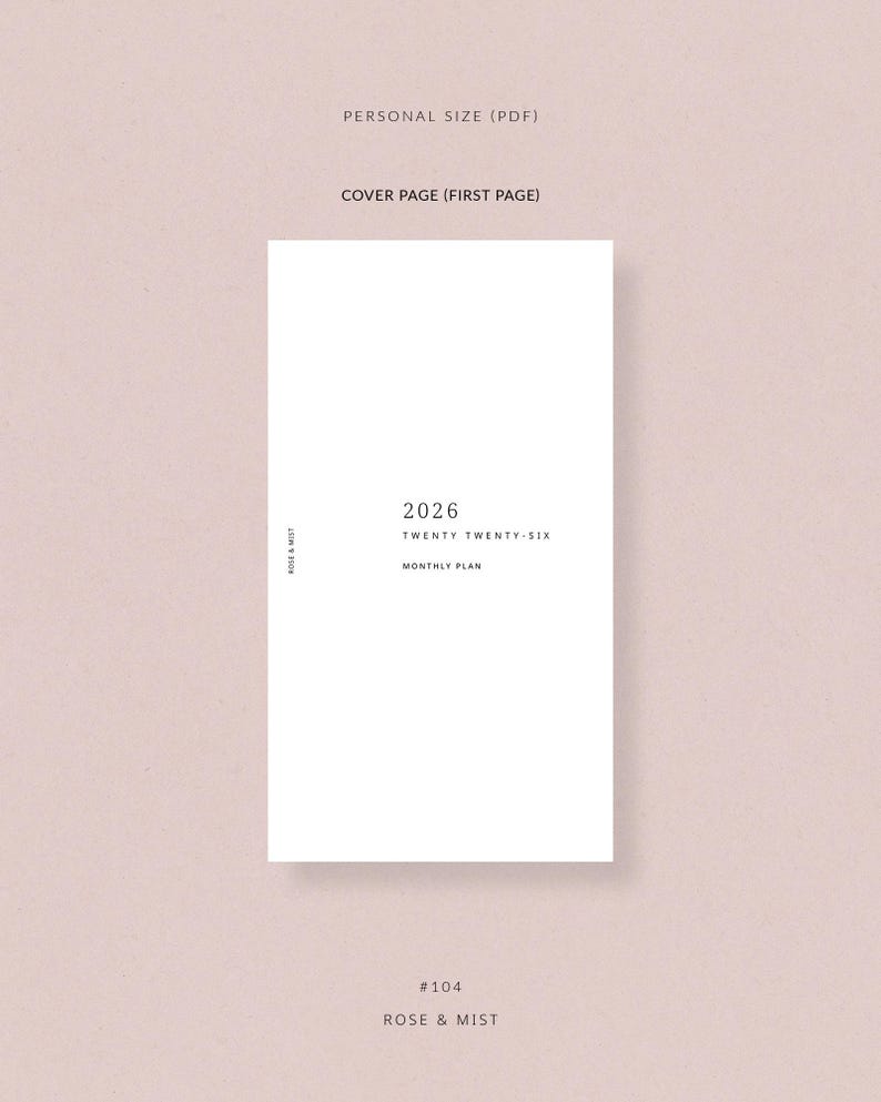 2026 monthly planner printable MO2P | Filofax Personal size planner inserts printable monthly planner, monthly at a glance planner printable image 6