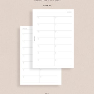 Large Checklists | Personal Wide Printable Planner - to Do List, Inbox ...