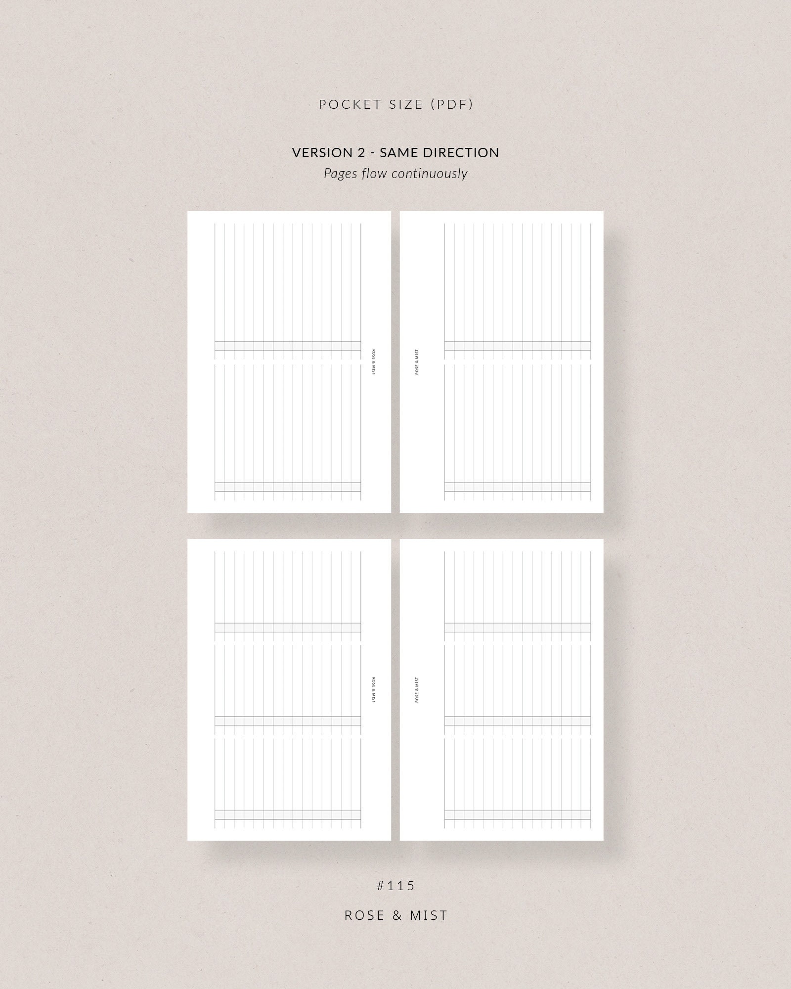 Horizontal Checklist | Pocket Printable Planner - to Do List, Bullet ...