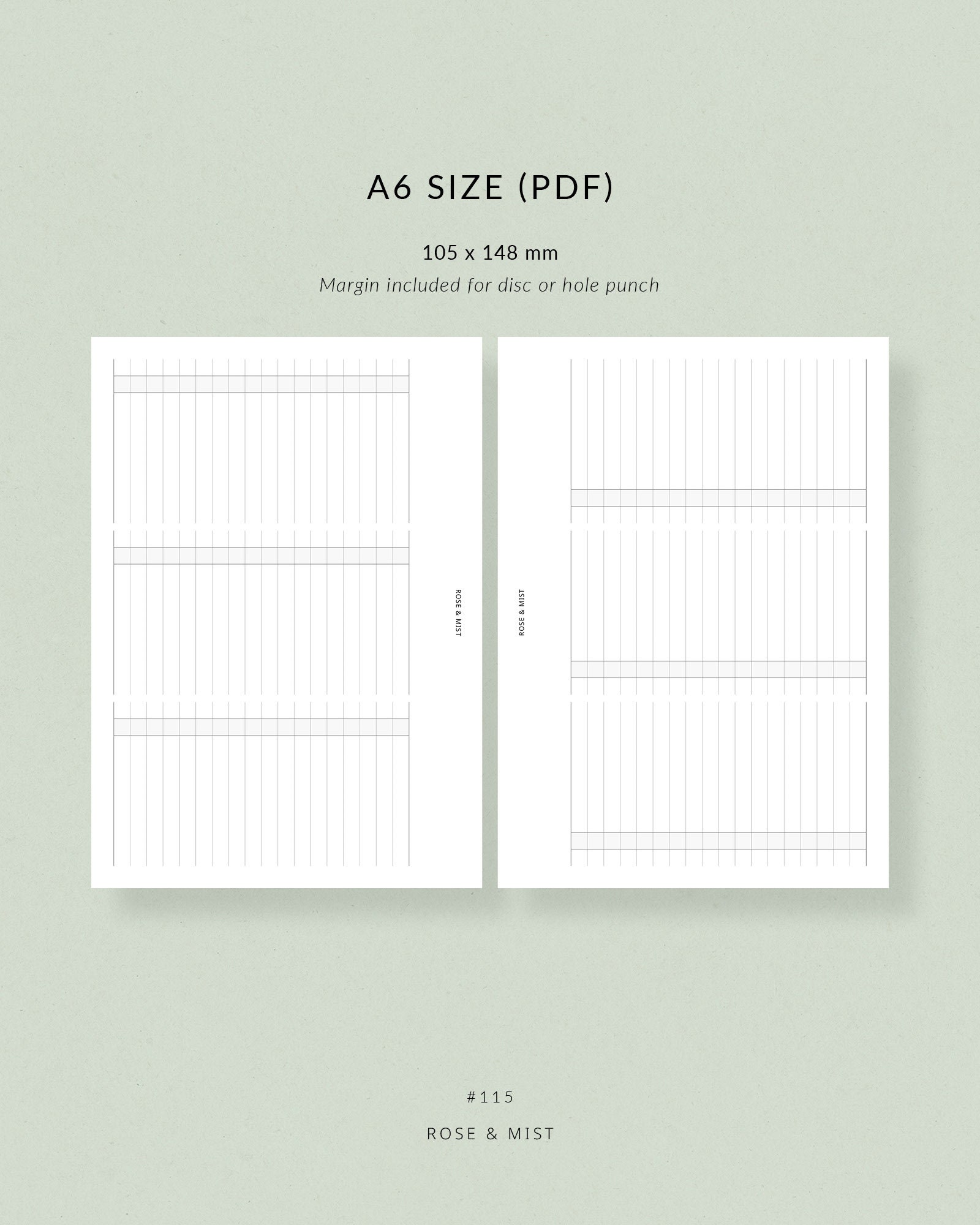 Horizontal Checklist | A6 Printable Planner - to Do List, Daily Tasks ...