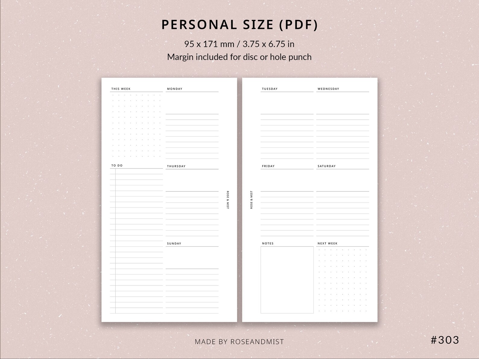 Weekly Planner WO2P | Personal Printable Planner - Personal Planner ...