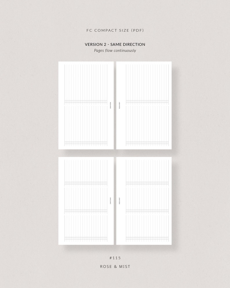 Horizontal Checklist | FC Compact Printable Planner - to Do List ...